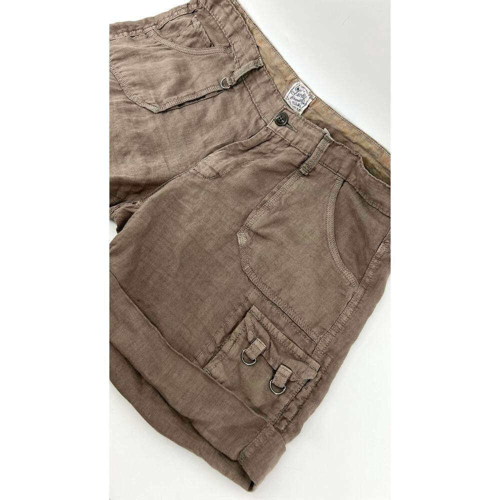 Lucky Brand 100% Linen Shorts Women's Size 32 Brown Cargo